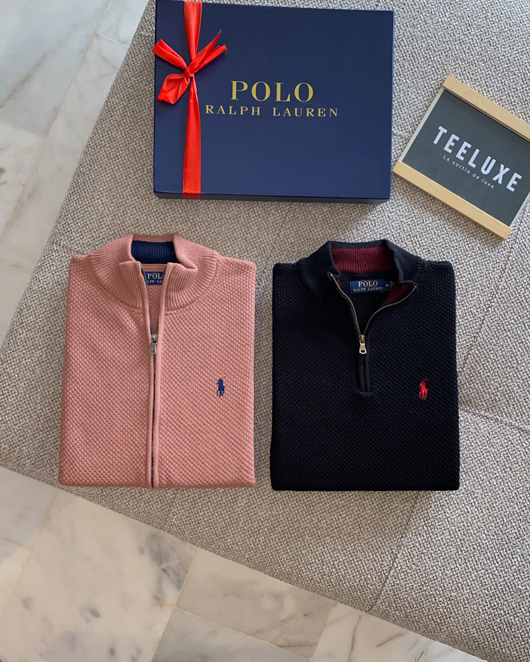 Pull Ralph Lauren full-zippé en coton piqué