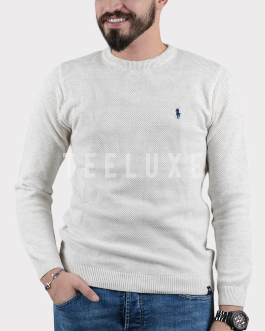 pull ralph lauren col rond en coton piqué