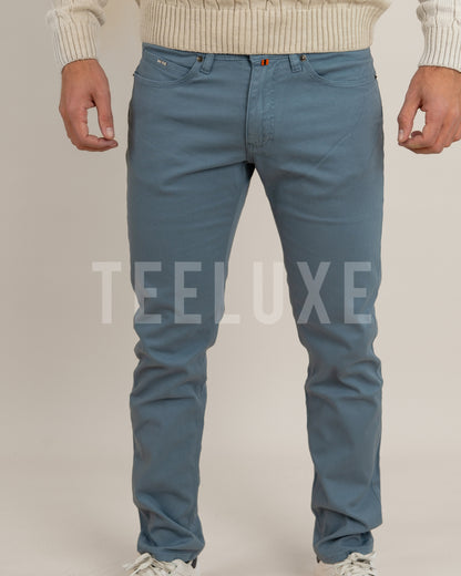 Pantalon BSS Chino Piqué - Bleu