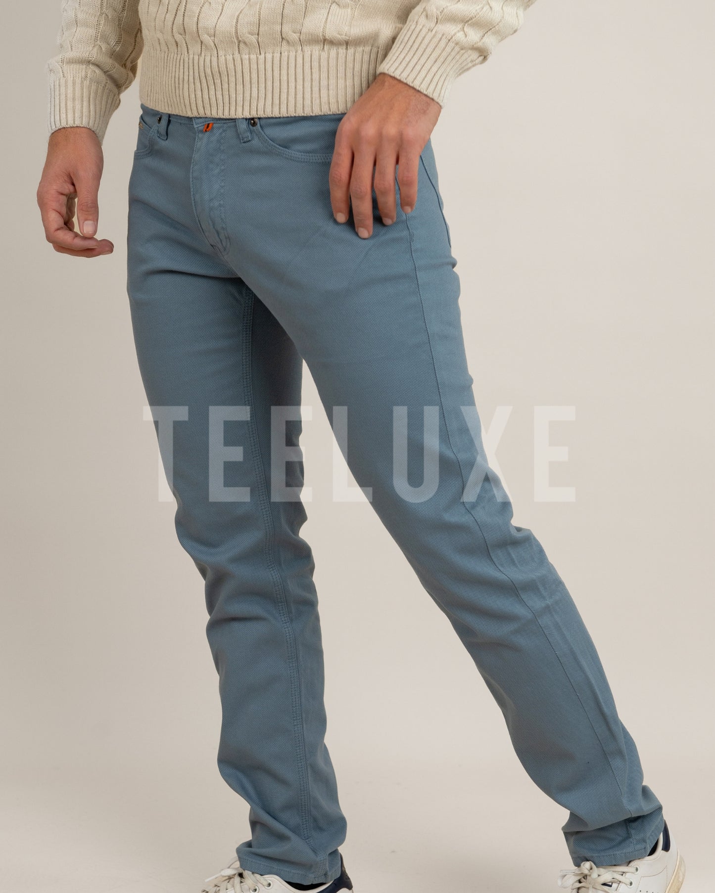 pantalon bss chino piqué - bleu