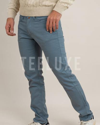 Pantalon BSS Chino Piqué - Bleu