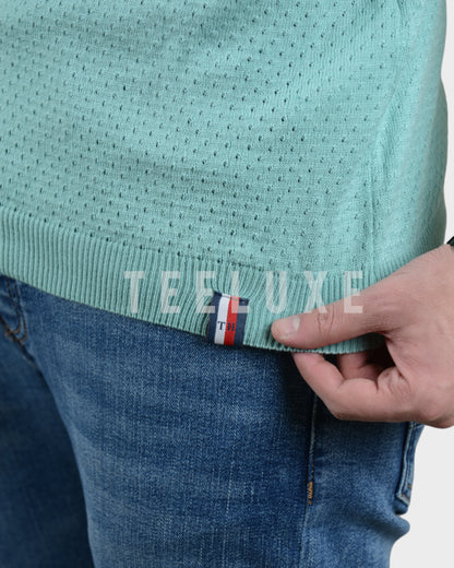 Pull Tommy Hilfiger col rond en coton piqué