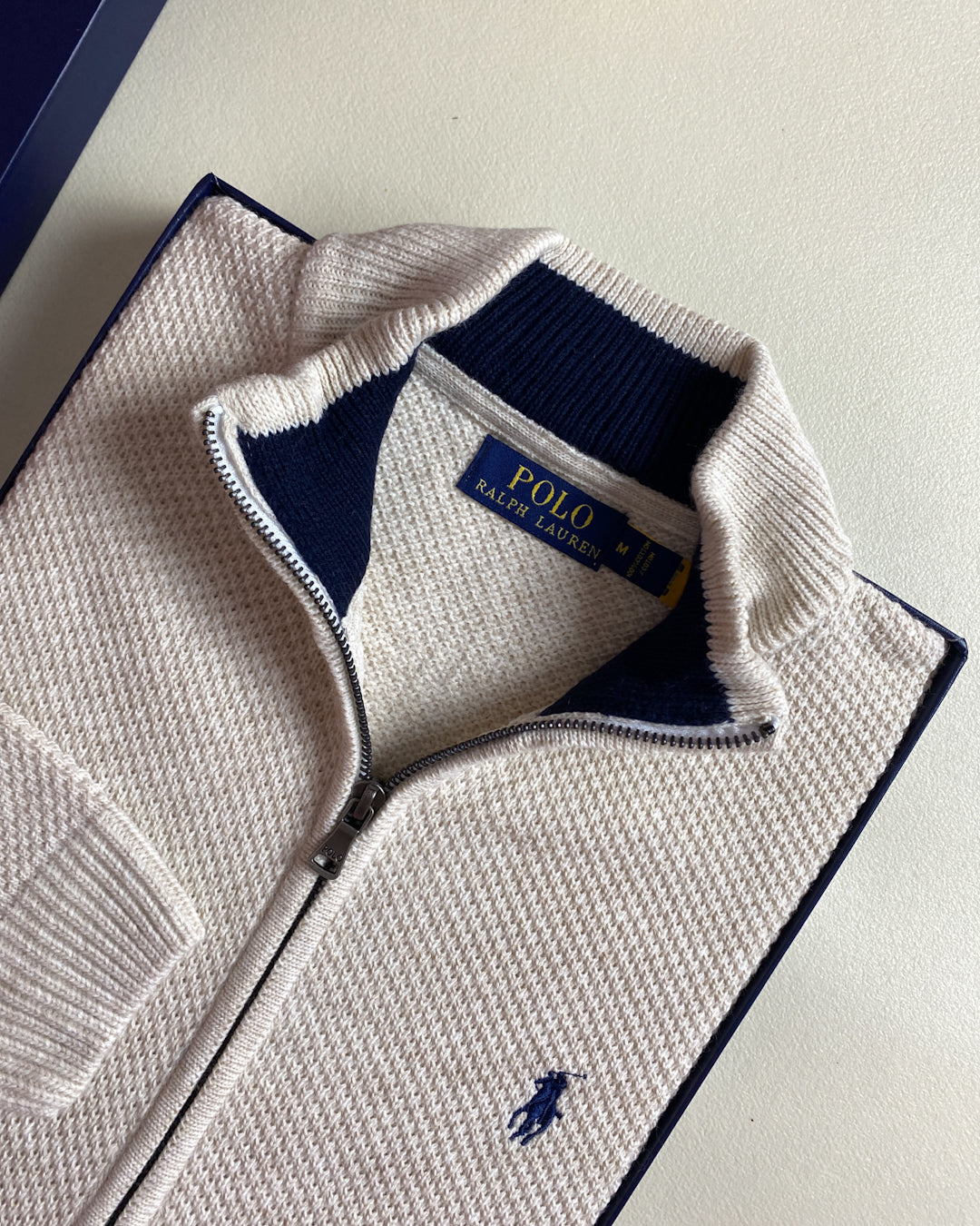 Pull Ralph Lauren full-zippé en coton piqué