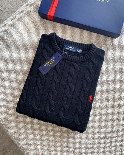 Pull Ralph Lauren torsadé col rond