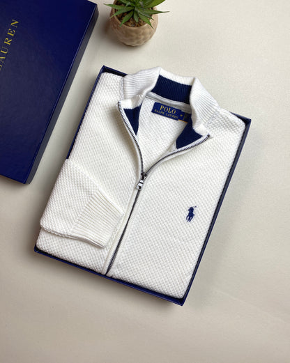 Pull Ralph Lauren full-zippé en coton piqué