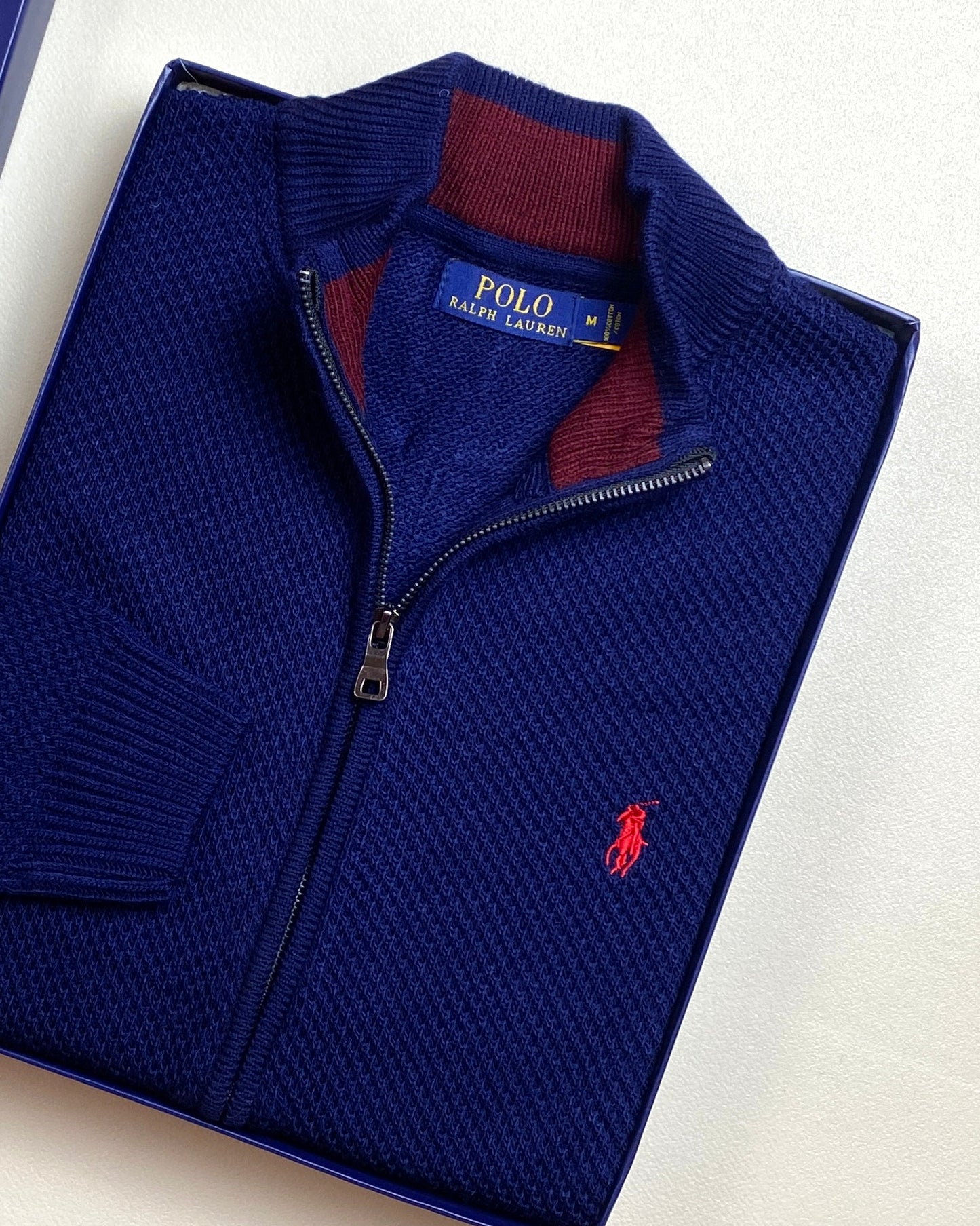 Pull Ralph Lauren full-zippé en coton piqué